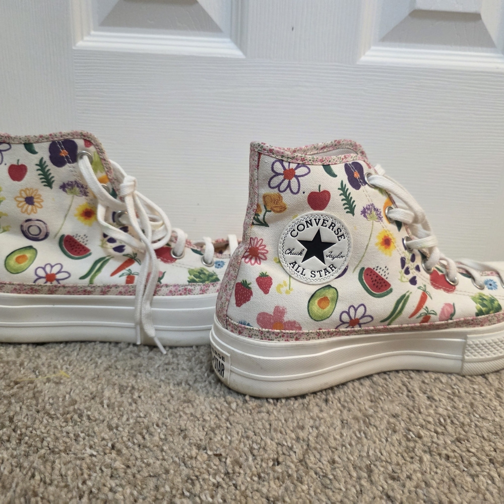 Converse Women's Floral and Fruit High-Tops - White Multi